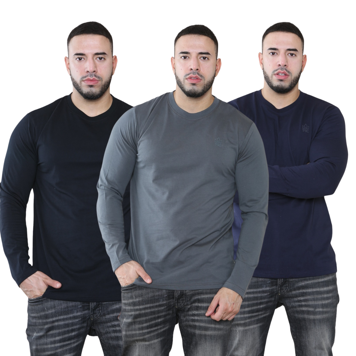 Pack of 3 Men's V Neck Full Sleeve T-Shirts