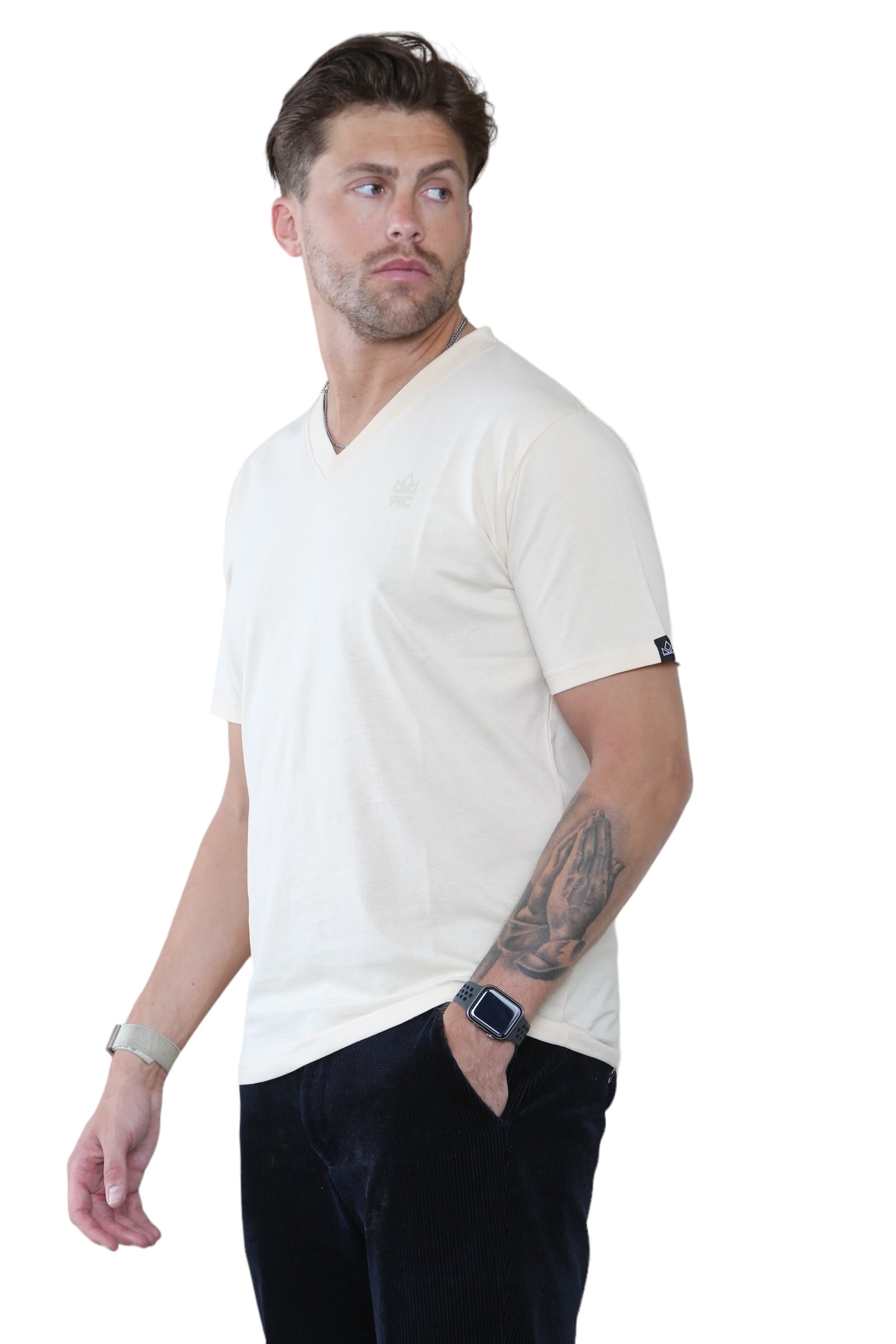 Pack of 4 organic Cotton Men's V Neck t-shirts