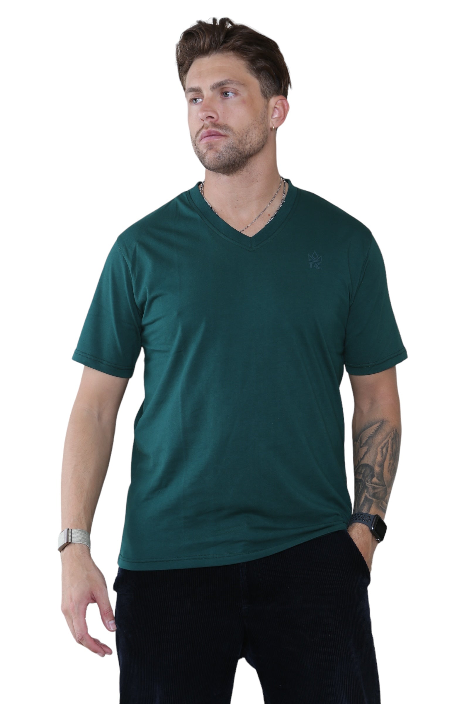 Pack of 4 organic Cotton Men's V Neck t-shirts