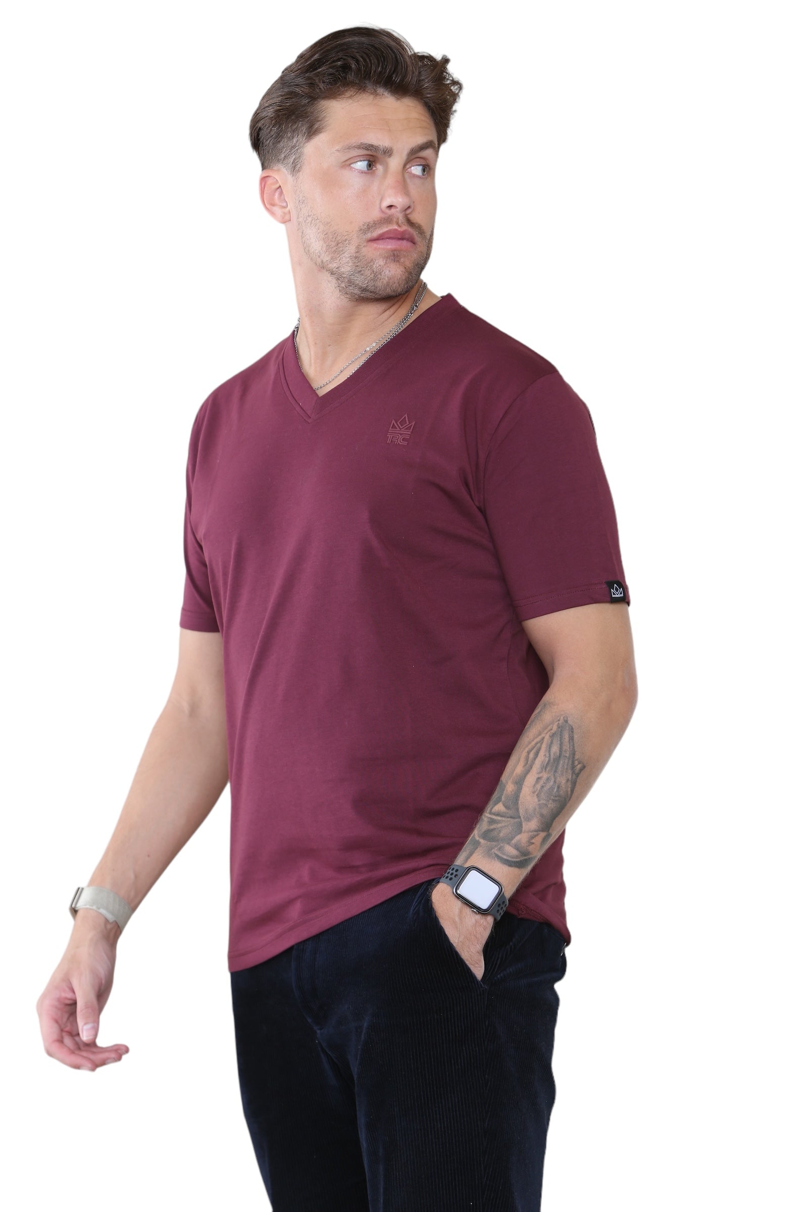 Pack of 4 organic Cotton Men's V Neck t-shirts