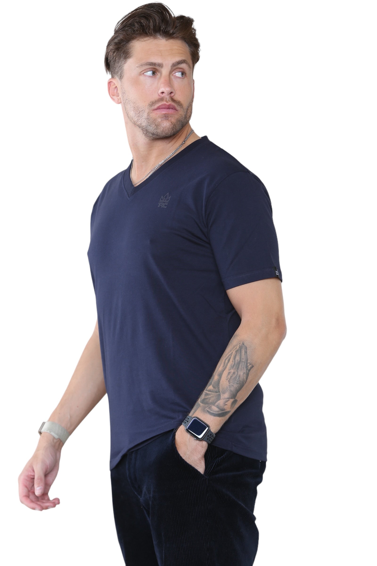 Pack of 4 organic Cotton Men's V Neck t-shirts